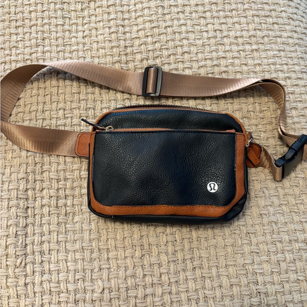 Lululemon Black and Brown Crossbody Bag
